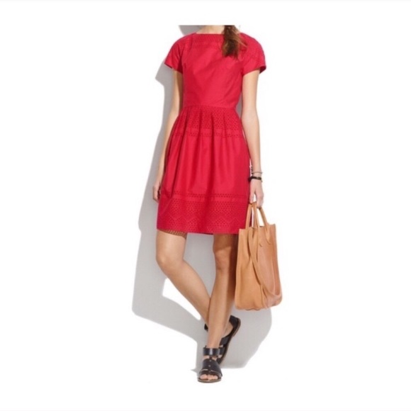 Madewell Dresses & Skirts - Madewell Red Eyelet Dress